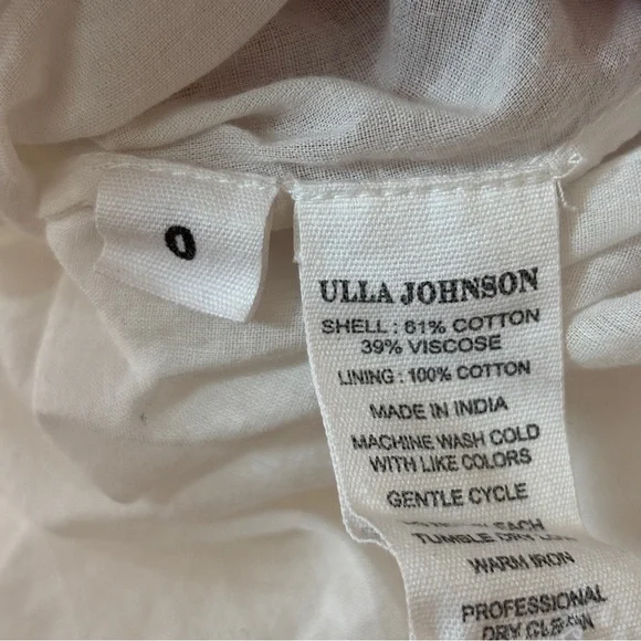 Ulla Johnson Gianna White Eyelet Midi Dress Size 0 XS Tiered Tasseled Boho Bride - Picture 12 of 16